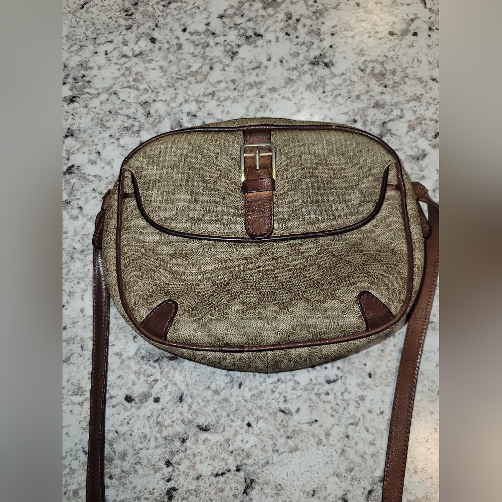 Authentic CÉLINE Macadam Shoulder Cross Body Bag - Picture 1 of 10